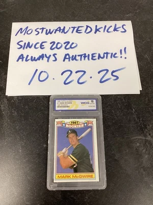 1987 Topps brillante MLB Mark McGwire #13 (Oakland Athletics) WCG gema como nueva 10 Foto 1 de 2