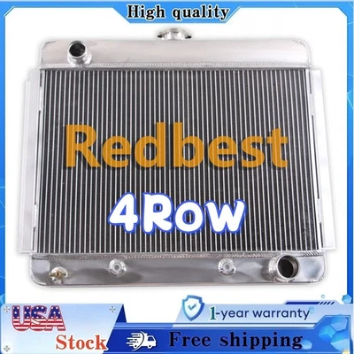 4Row Aluminum Radiator For 1962-1967 Chevrolet Chevy II Nova Base SS V8 4.6-5.4L - Image 1 of 4