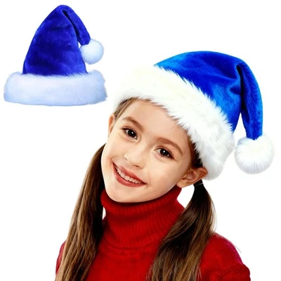 Sombrero de Papá Noel para Niños, Sombrero de Navidad, Unisex Terciopelo Clásico Niño Pequeño Sombreros de Papá Noel para... Foto 1 de 4