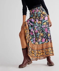 Spell And The Gypsy Skirt Size S Butterfly Midi Firefly Button Up Elastic Waist - Picture 1 of 22