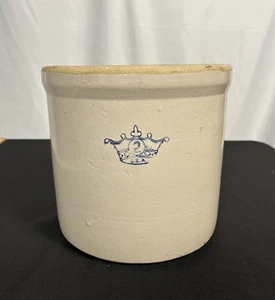 Robinson Ransbottom 2 Gallon Crock w/ Blue Crown & Brown Glaze Interior - Picture 1 of 7