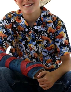 Cinch Western Shirt Boys S/S Aloha Angus Multi-Color MTW7170001 - Picture 1 of 1