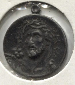 Jesus Christ Aluminum 25mm Vintage Looped Religious Medal See Scans - Picture 1 of 3