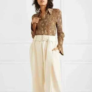 Nanushka hellbraun Schlangenleder Reptil Print Langarm Bluse Damen Medium - Bild 1 von 7