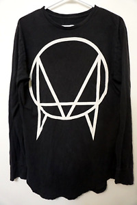 OWSLA Long Sleeve Shirt Crew Neck Graphics Mens Size Medium Black Made in USA