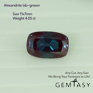 Cut stone - Alexandrite Czochralski (Pulled) lab grown, 11x7mm 4.00-4.20c - Picture 1 of 3