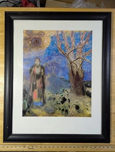 The Buddha Replica Le Bouddha 25 x 31" Odilon Redon (1840-1916) Damaged Framed - Picture 1 of 24