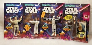 Vintage 1993 Bend-Ems JusToys Star Wars Luke, P Leis, Stormtrooper und Obi Wan Kenobi - Bild 1 von 12