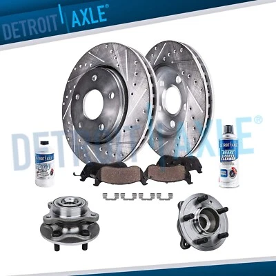 14.17" Front Drilled Rotor Brake Pad Wheel Bearing Hub for LR4 Range Rover Sport - Image 1 of 4