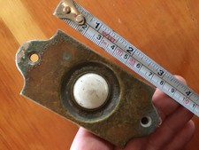 antique brass and porcelain door button