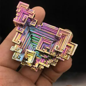 1Stück Natürlicher Titan Wismut Seltener Regenbogen Metall Kristall Mineralstein - Bild 1 von 12