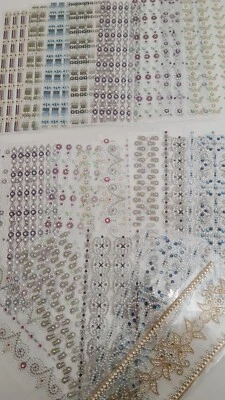 21 Bogen Set Strass-Schmuck-Bordüren selbstklebend  28 cm K. Jittenmeier QVC - Bild 1 von 4