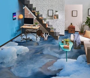 3D Weißer Schnee C529 Fußboden Wandbild Unentschied BildTapete Familie DE Amy - Bild 1 von 5