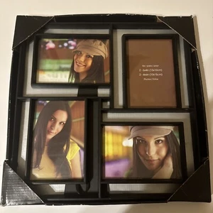 Four Picture Photo Wall Hanging Frame (Color Expresso) - Picture 1 of 2