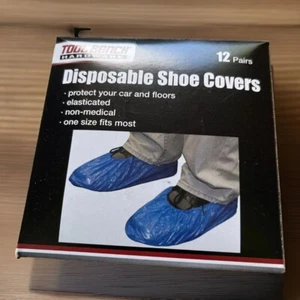 Disposable Shoe Covers 12 Pair Blue Non Medical Floor Protector One Size 320571 - Picture 1 of 8