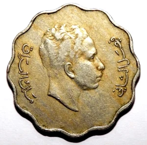 1953- 10 FILS FAISAL II - MIDDLE EAST IRAQ COPPER-NICKLE FINE COIN- 6.75 GRAM#1 - Picture 1 of 2