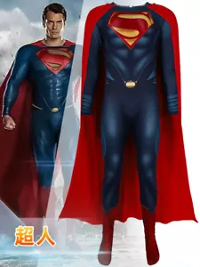 Cosplay 2025 Superman Clark Kent Jumpsuits Cloak Superhero Adult Kids Bodysuits - Picture 1 of 12