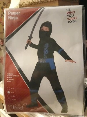 Power Ninja Blue Warrior Superhero Boy Bookweek Storybook Cosplay Fancydress 5-7 - Image 1 of 3