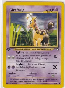 Pokemon Card Neo Genesis No. 58/111 Girafarig First Edition English - Picture 1 of 2