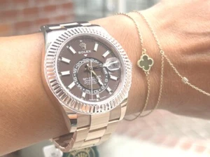 Rolex 18K Everose Sky Dweller Chocolate Brown Dial 42MM 336935 W Box & Papers - Picture 1 of 11