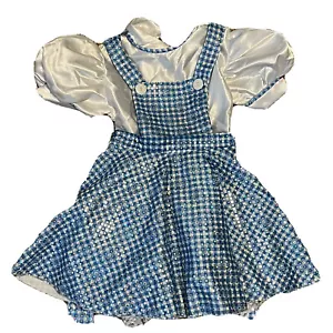 Dorothy Costume Wizard Of Oz Kids Small Blue White Sparkly Cosplay Dress Up - Picture 1 of 8