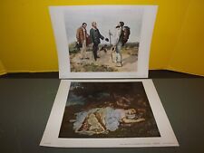 Vintage Courbet Art Prints 1950's-60's f/Museums w/Plate #'s-12.5"x9.5"