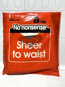 No Nonsense Regular Tan Pantyhose Size B021 Sheer Toe New Factory Sealed Package - Picture 1 of 5