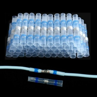 100Pcs Heat Shrink Solder Seal Sleeve Waterproof Butt Wire Connectors Terminals - Image 1 of 4