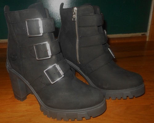 Stivali donna Timberland Lana Point Buckle taglia 7 M EU 38 neri indossati una volta