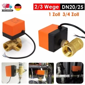 2/3 Wege Ventil Zonenventil Elektrisch Kugelventil 1Zoll 3/4Zoll Motorkugelhahn！ - Bild 1 von 19