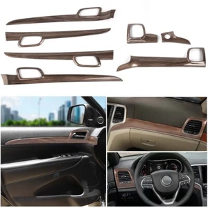 Cubiertas de manija de puerta de tablero central interior de grano de madera para Grand Cherokee 2011-21 - Imagen 1 de 24