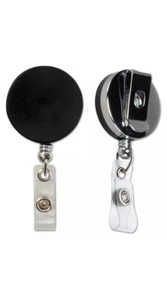 SICURIX Heavy Duty ID Card Reel, 30" Extension, Black/Chrome - Picture 1 of 5