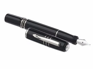 Marlen The Key To Success Fountain Pen | Italian Resin, Silver | Black  - Picture 1 of 11