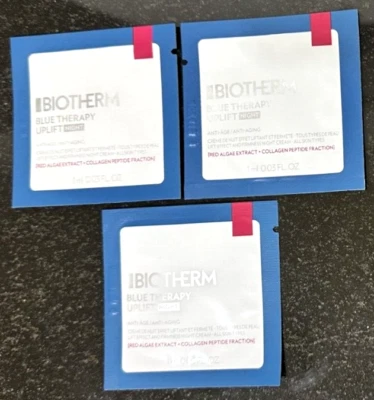 Lot of 3: BIOTERM BLUE THERAPY UPLIFT NIGHT Cream. Sample 3 x 1 ml. France. New - Image 1 of 4