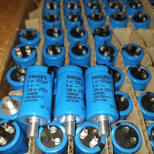 NOS PHILIPS 150uF 250V 052 DIN41238 HP HI-END TUBE AMP CAPS FOR AUDIO! 4pcs! - Picture 1 of 2