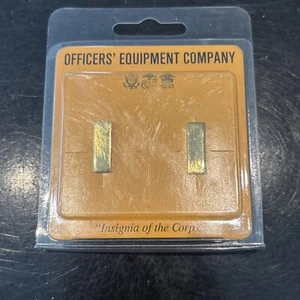 USMC US MARINE CORPS O-1 2ND LIEUTENANT 2LT GOLD SHIRT COLLAR RANK INSIGNIA PAIR - Picture 1 of 1