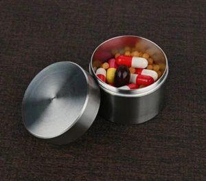 New Solid Stainless Steel Waterproof Tank Outdoor Travel Home Sealed Pill Case - Picture 1 of 9