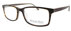 MICHAEL RYEN - MR-206 C1 59/18/155 - BROWN HORN / TAUPE NEW Authentic EYEGLASSES - Picture 1 of 2