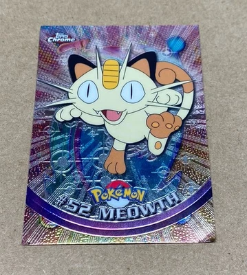 Meowth #52 Topps Chrome Pokémon TV Animation Ed. Series 1 Spectra Chrome Card - Image 1 of 4