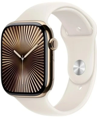 Apple Watch Gen 10 Series 10 Cell 46mm Gold Titanium - Starlight Sport Band - Image 1 of 3