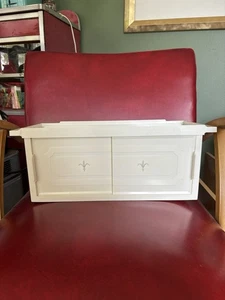 Plastic Vintage Cabinet Sliding Door Storage Medicine Bathroom MCM Shelf Display - Picture 1 of 7
