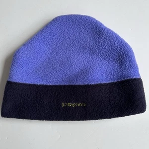 Vintage 90s Patagonia Synchilla Fleece Hat Beanie Colorblock Blue USA Medium - Picture 1 of 5