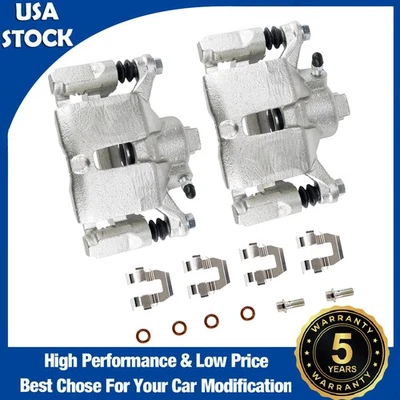 Pair Rear Brake Calipers with Bracket Fit For 1997-2003 Pontiac Grand Prix All Foto 1 de 4