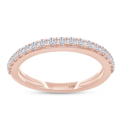 1/3 Ct Lab Grown Diamond Half Eternity Engagement Ring In 10k & 14k Solid Gold - Image 1 of 4