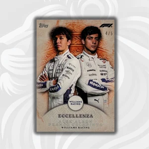 /5 Alex Albon & Franco Colapinto - La Squadra - Orange 2024 Topps Eccellenza F1 - Picture 1 of 5