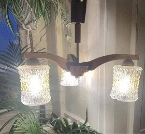 Vintage Mid-Century Three Arm Ceiling Light Danish 1960s - see description! - Picture 1 of 18