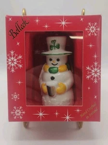 Belleek Paddy Snowman Bell Ornament, Porcelain - Picture 1 of 10