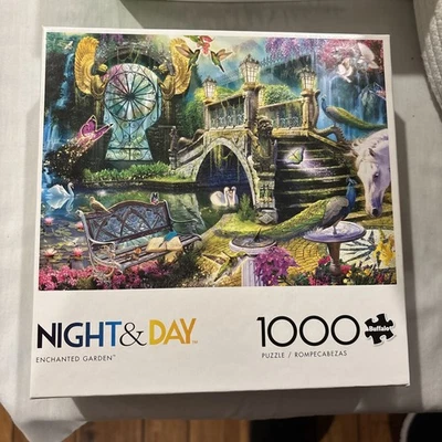 Rompecabezas Buffalo Games Noche y Día Jardín Encantado 1000 Piezas Nuevo Foto 1 de 3