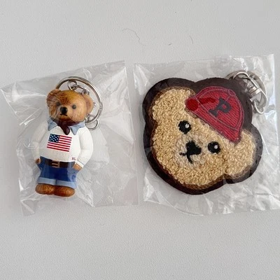 Ralph Lauren Polo Bear White Sweater & Red Cap Face Bag Charm Key Ring Unused - Image 1 of 4
