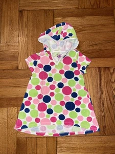 OP Swimsuit Cover Girl 6/6X Terry Cloth Hood White with Polka Dots EUC - Picture 1 of 1